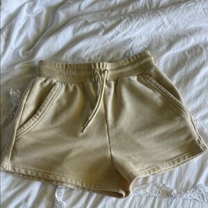 Pretty Garbage Tan Ribbed Knit Lounge Shorts - High Waisted - Size Small